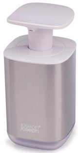 Dozownik do mydła z pompką srebrno-biały 350 ml – obraz-1