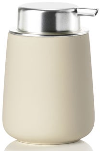 Dozownik na mydło porcelanowy beżowy 250 ml – obraz-1