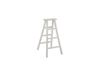 Drabina dekoracyjna rozkładana 111cm drewniana biała – obraz-1