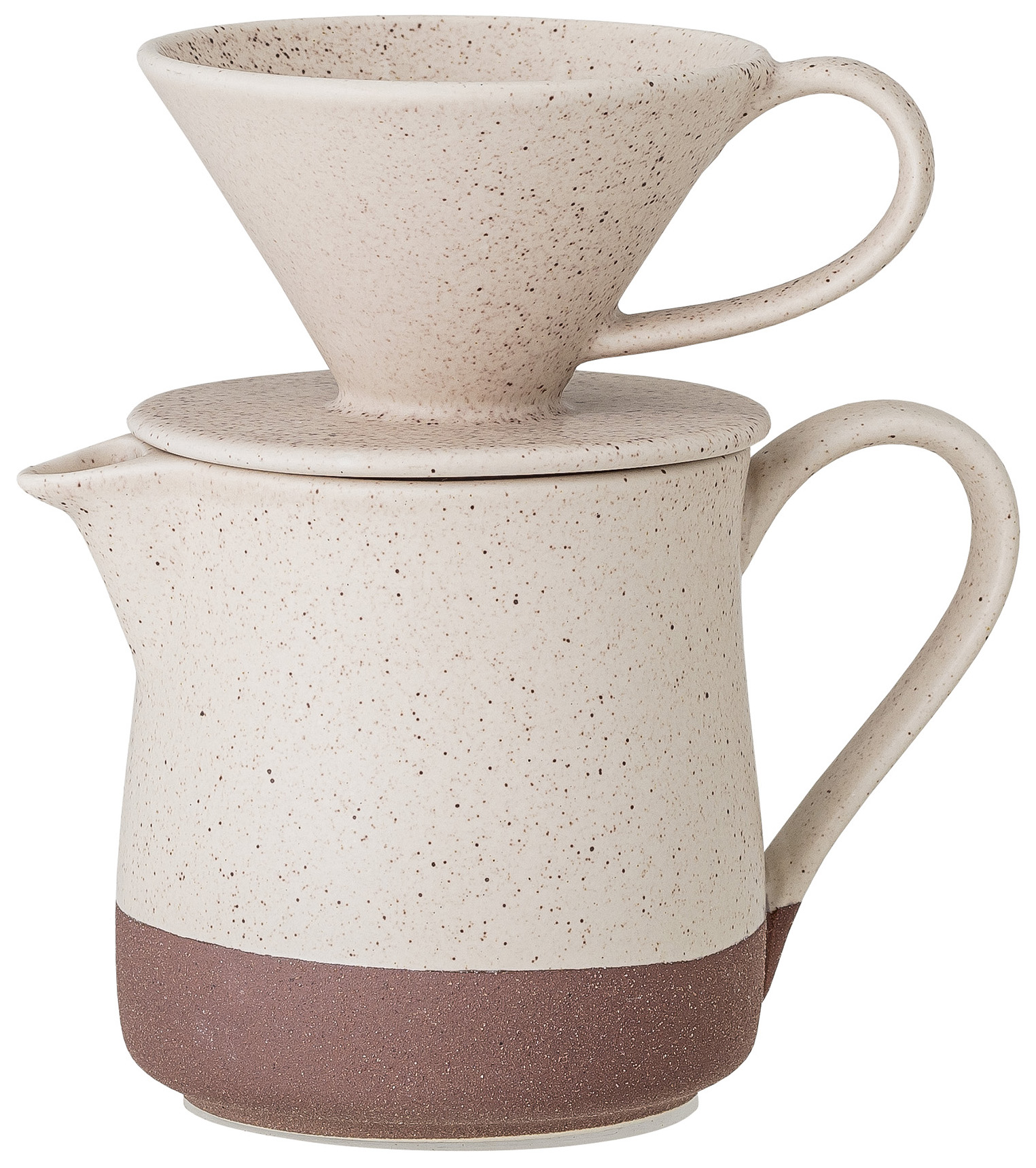 Dripper do kawy z dzbankiem ceramiczny brązowy b82052263