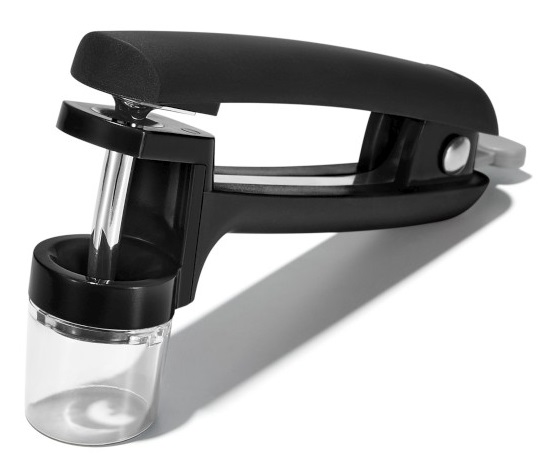 Drylownica do wiśni i oliwek czarna tworzywo sztuczne z plastikową osłonką na sok – grafika-1.