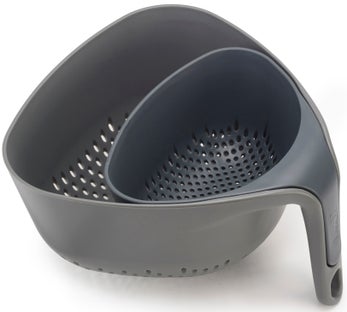 Zestaw durszlaków grafitowe 24x13 cm – obraz-1