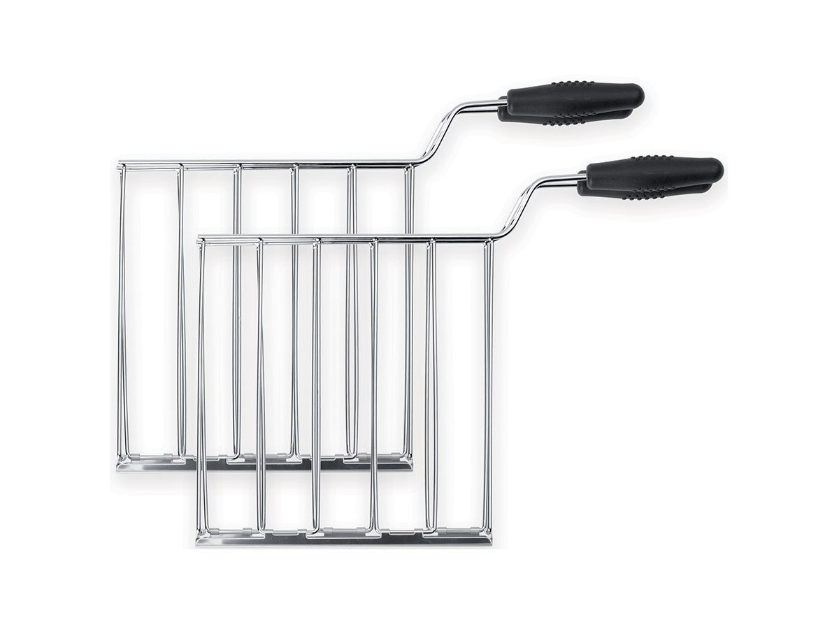 Dwie ramki do opiekania kanapek do tosterów metalowe srebrne 24x17 cm – obraz-1