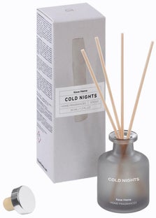 Dyfuzor zapachowy z pałeczkami szklany szary 6x6 cm – obraz-1