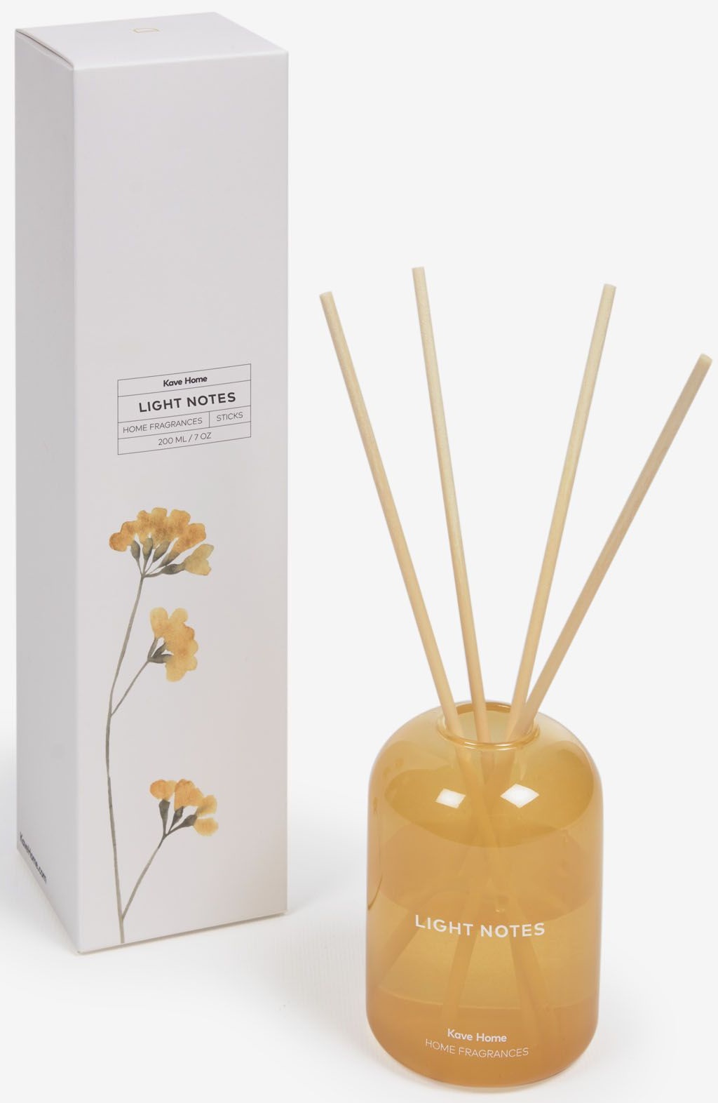 Dyfuzor zapachowy z pałeczkami szklany żółty 200 ml – obraz-1