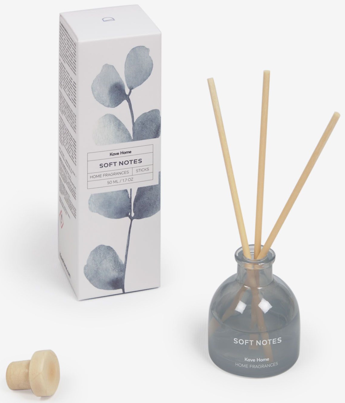 Dyfuzor zapachowy z pałeczkami szklany niebieski 50 ml – obraz-1