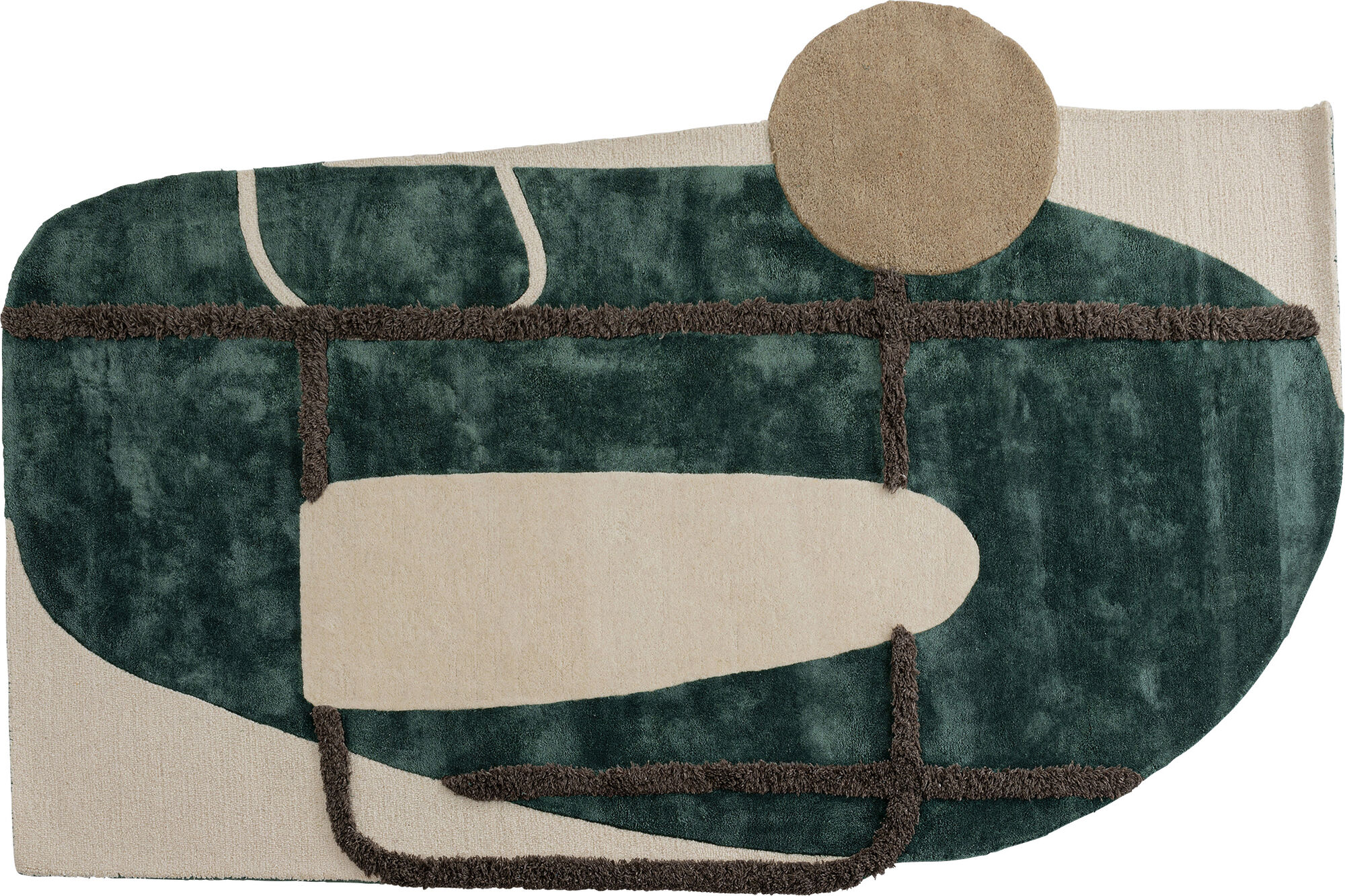 Covor asimetric Tide 170x240 cm bej-verde – imagine-1.