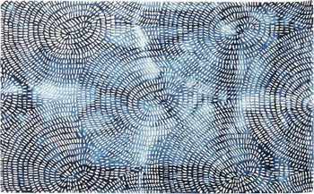 Alfombra grande moderna azul de lana y algodón 200x300 cm – Imagen-1.