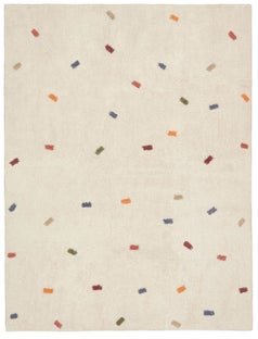 Dywan 100% bawełna biały w kolorowe kropki 150x200 cm – obraz-1