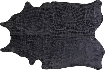 Dywan skóra naturalna czarny 215x180 cm – obraz-1