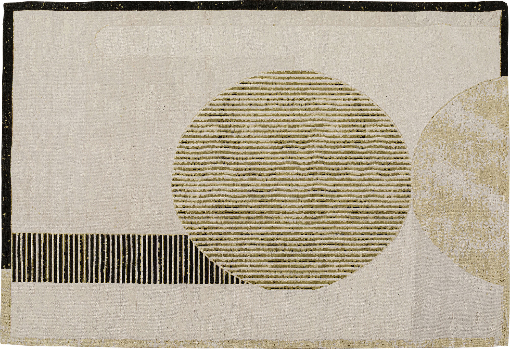 Dywan z abstrakcyjnym wzorem beżowo czarny 200x300 cm – obraz-1