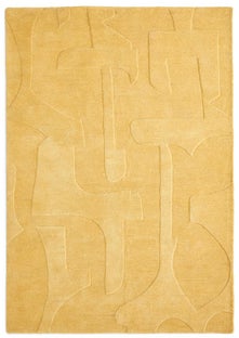 Dywan musztardowy nowoczesny wełna i wiskoza 160x230 cm – obraz-1