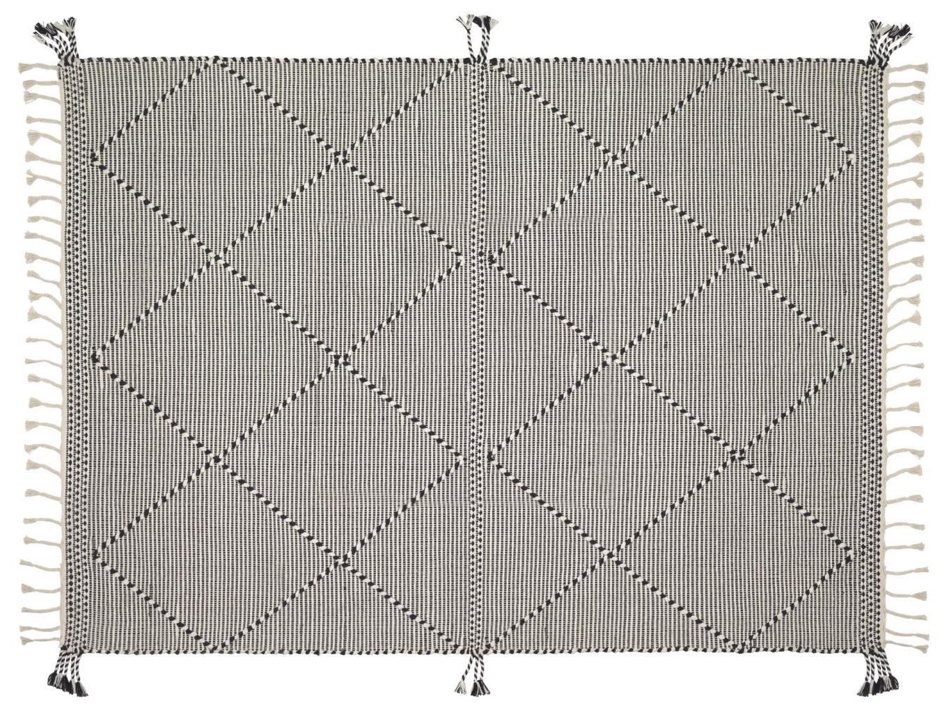 Dywan bawełniany czarno-biały 160x230 cm – obraz-1