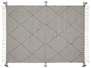 Dywan bawełniany czarno-biały 160x230 cm – obraz-1