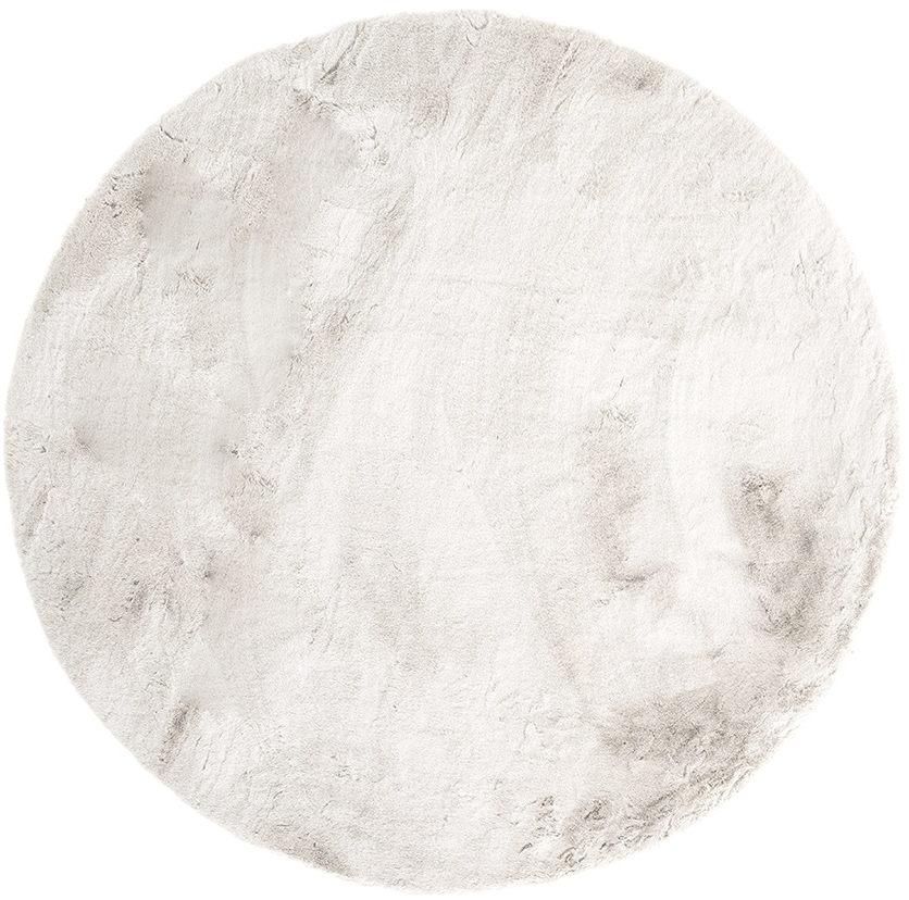 Dywan okrągły beżowy poliester i bawełna Ø200 cm – obraz-1