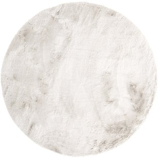 Dywan okrągły beżowy poliester i bawełna Ø200 cm – obraz-1