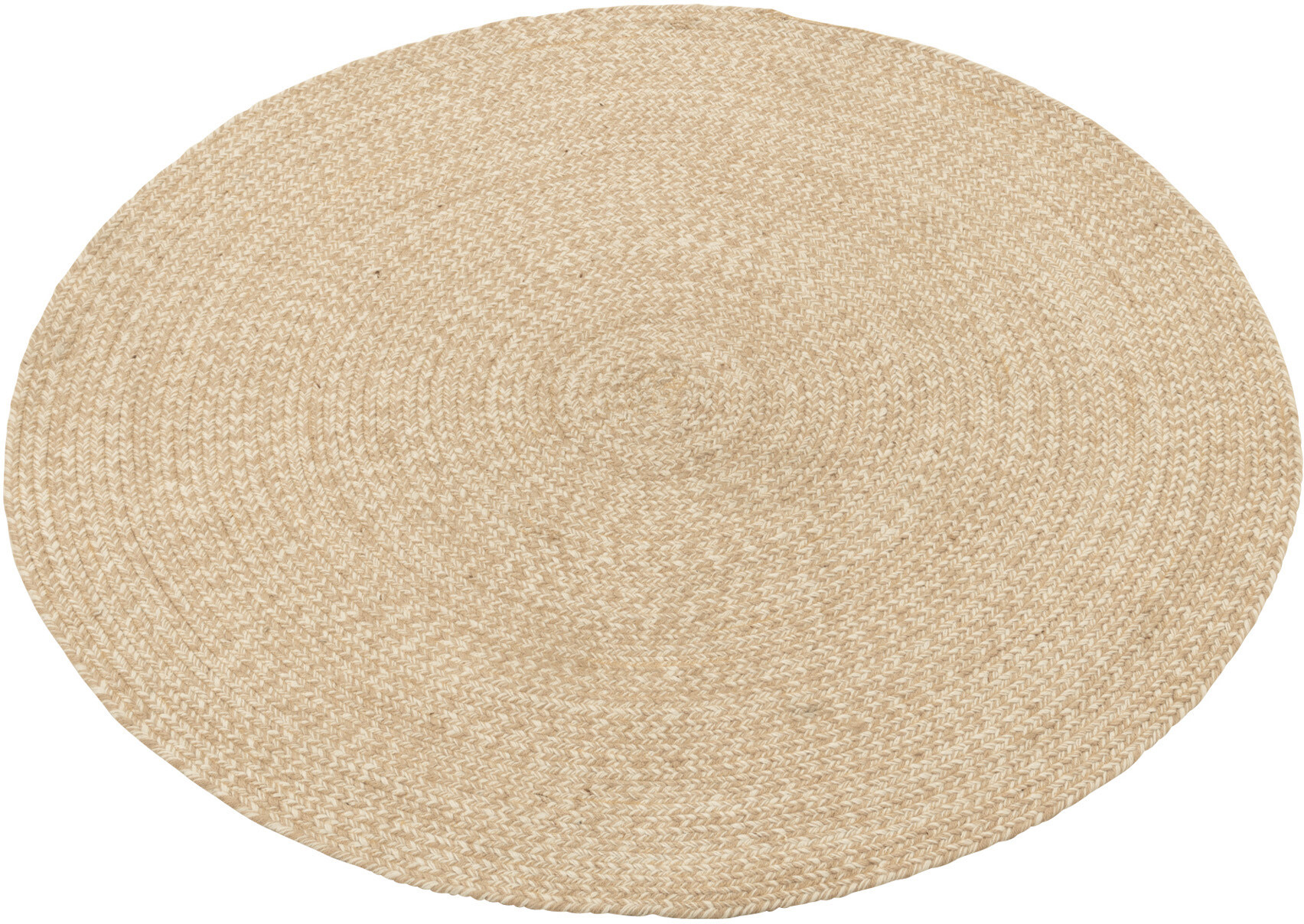 Mały biały dywan okrągły do użytku na zewnątrz z naturalnych materiałów Ø120 cm – grafika-1.