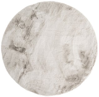 Dywan okrągły szary poliester i bawełna Ø200 cm – obraz-1