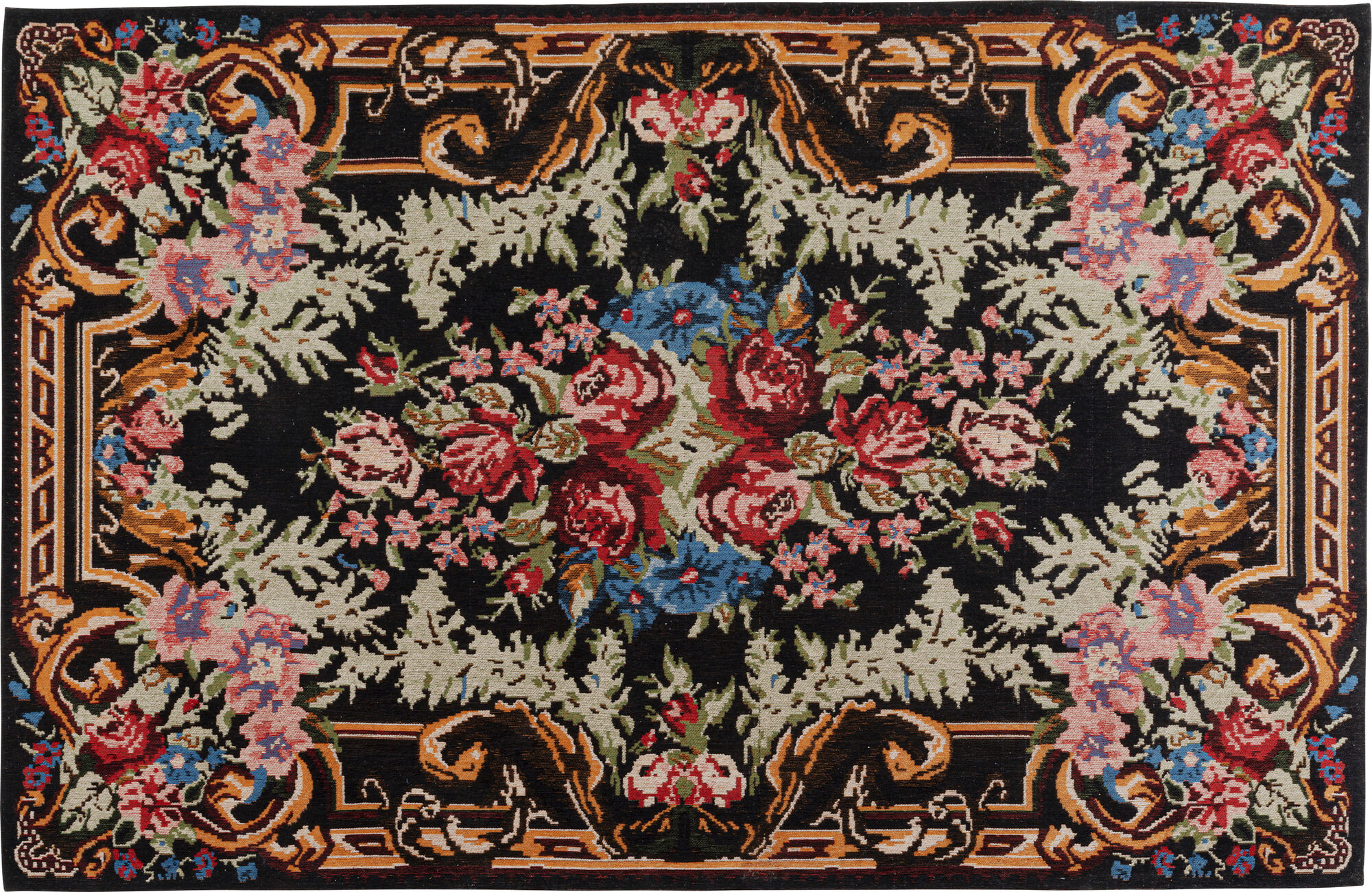 Dywan w róże kolorowy 170x240 cm – obraz-1