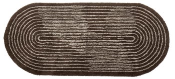 Dywan owalny z bawełny ciemnobrązowy 160x70 cm – obraz-1