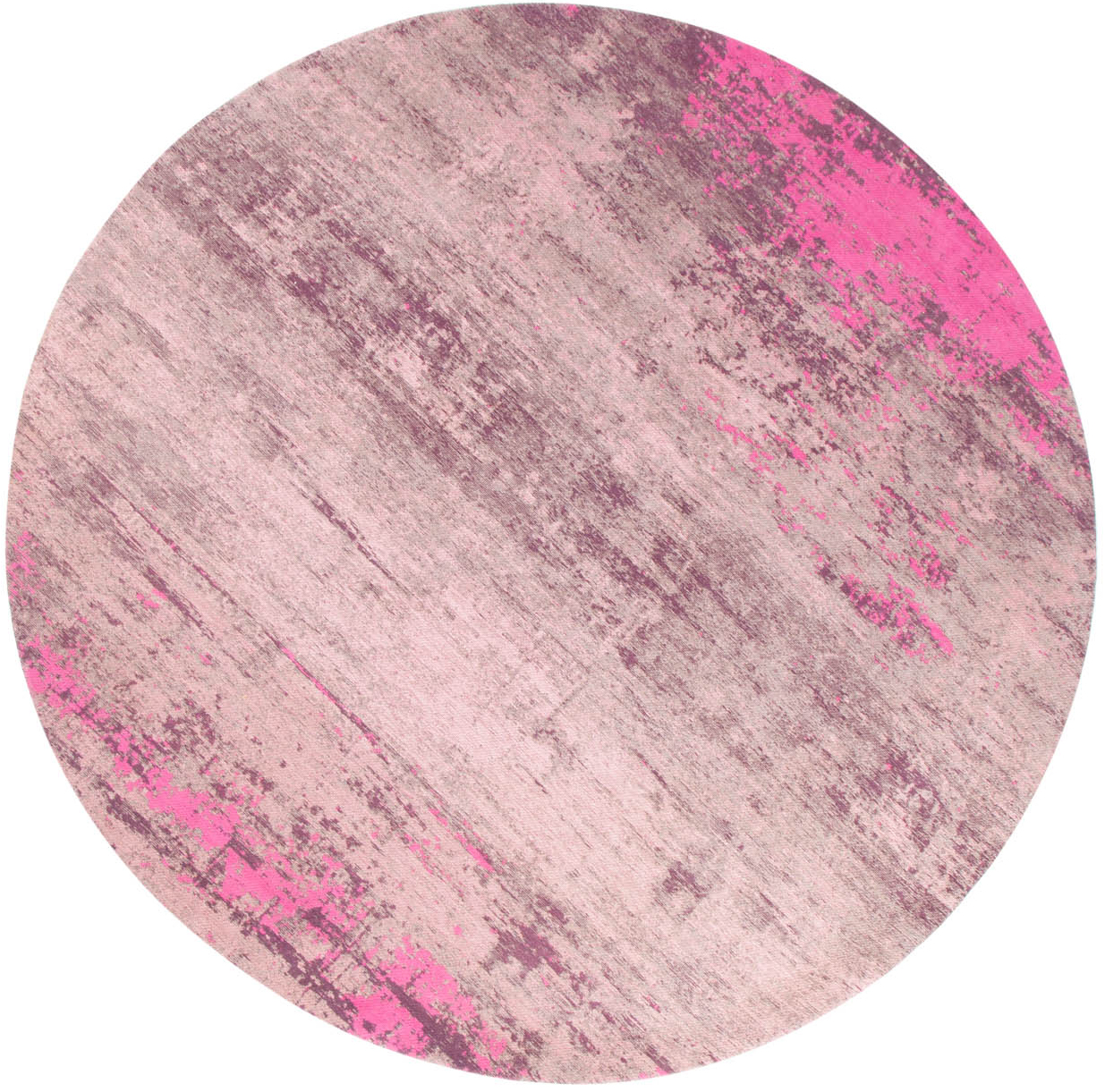 Dywan okrągły bawełniany różowo-beżowy Ø150 cm – grafika-1.
