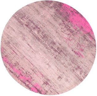 Dywan okrągły bawełniany różowo-beżowy Ø150 cm – grafika-1.
