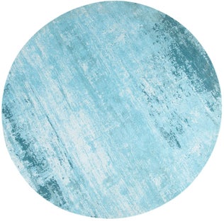 Dywan okrągły bawełniany jasnoniebieski Ø150 cm – grafika-1.