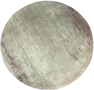 Okrągły dywan bawełniany w kolorze zielono-beżowym Ø150 cm – grafika-1.