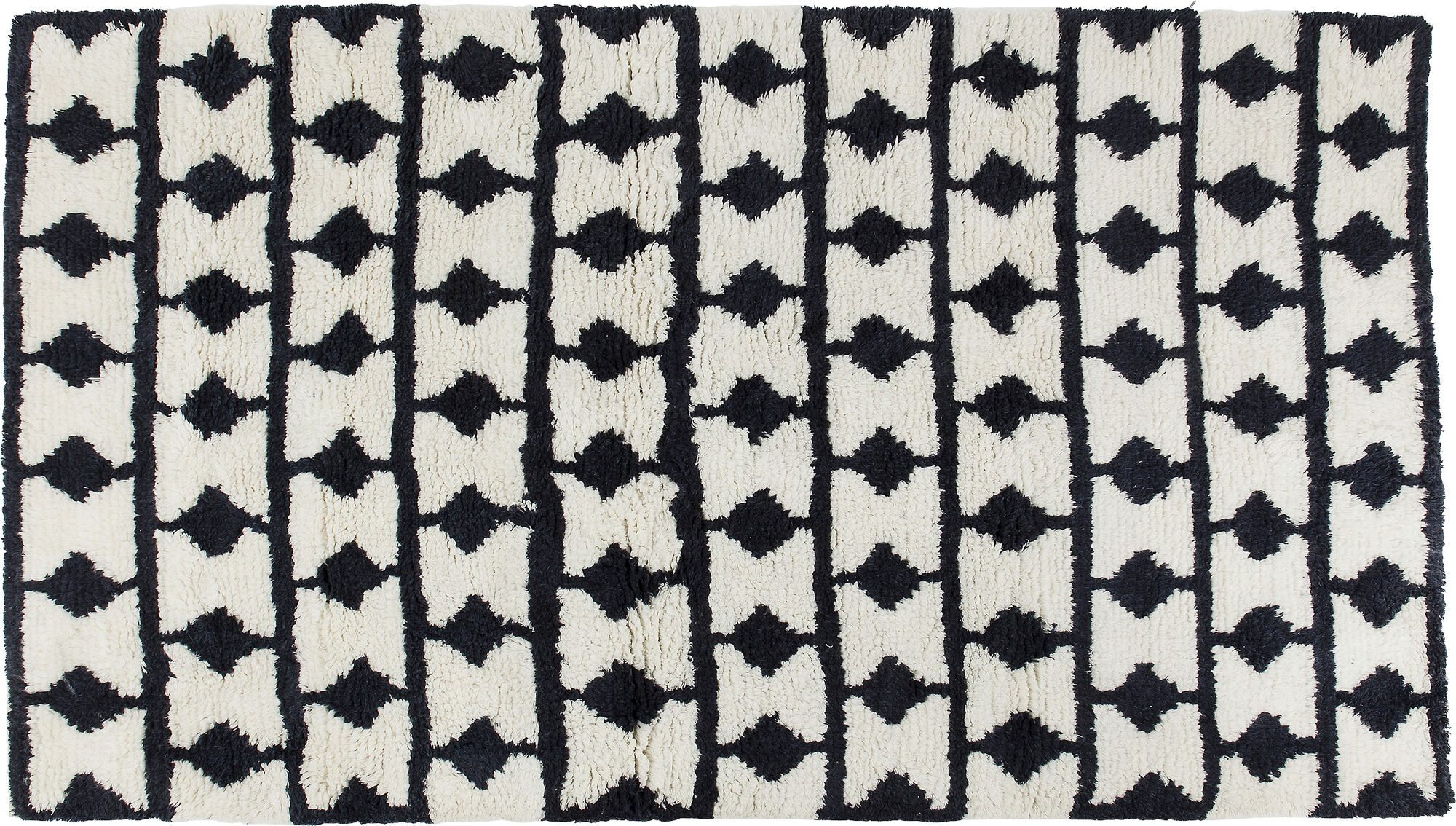 Dywan Shaggy Check 170x240 cm biało-czarny – grafika-1.