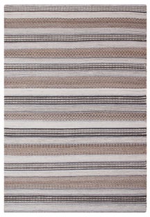 Dywan w paski prostokątny boho szaro-naturalny 160x230 cm ręcznie tkany – grafika-1.