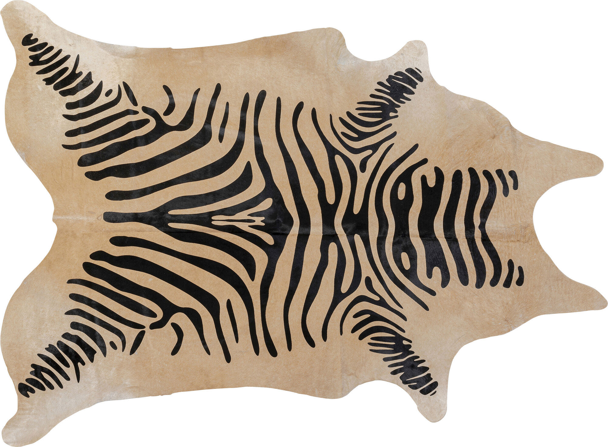 Covor asimetric piele naturala Zebra 210x170 cm  – imagine-1.