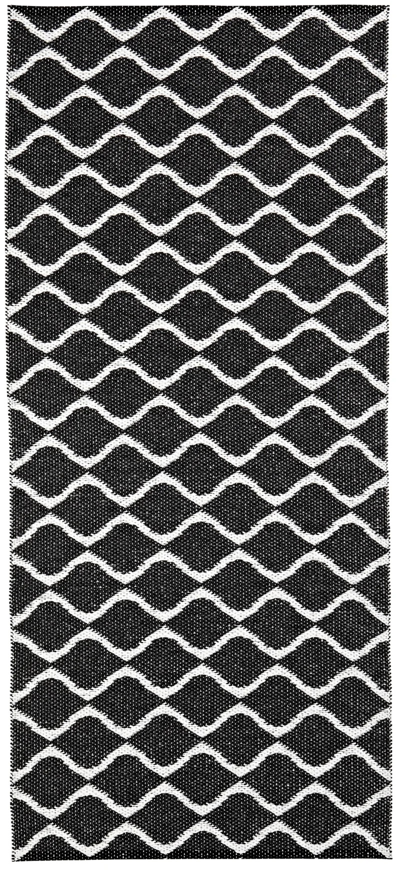 Dywan zewnętrzny winylowy Wave 200x200 cm czarny – obraz-1