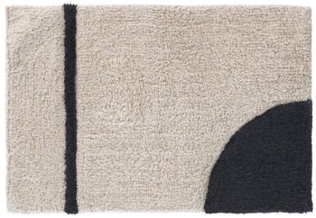 Dywanik łazienkowy beżowo-czarny 40x60 cm – obraz-1