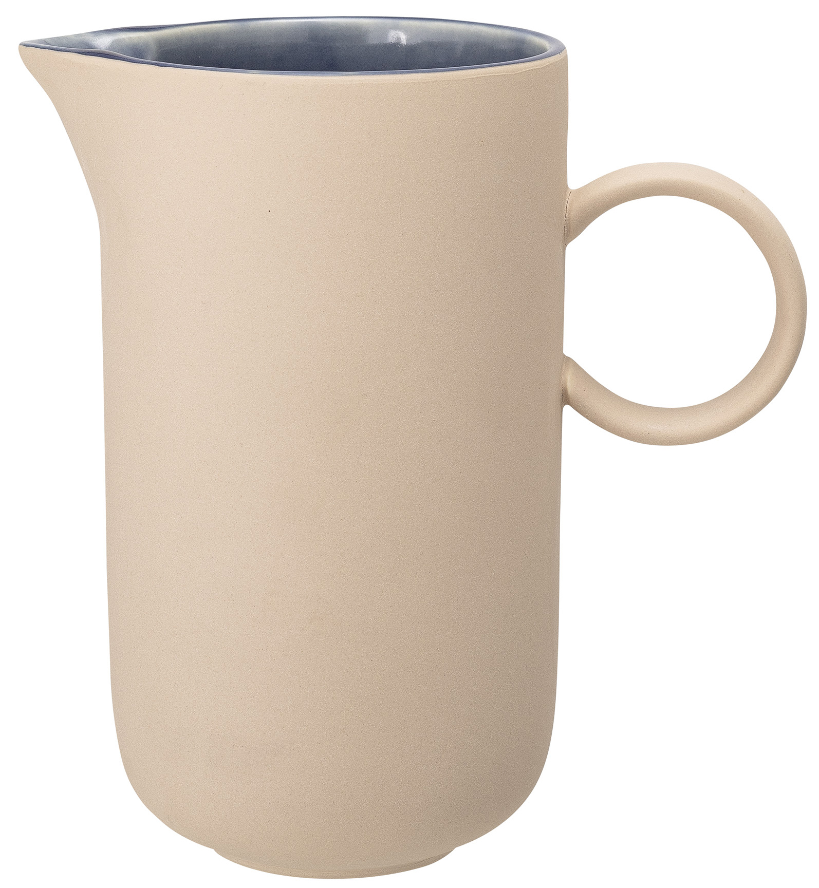 Dzbanek kamionkowy beżowy z uchwytem Ø10x18 cm – obraz-1