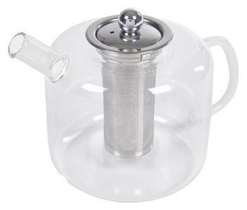 Dzbanek do herbaty szklany transparentny 14 cm – obraz-1