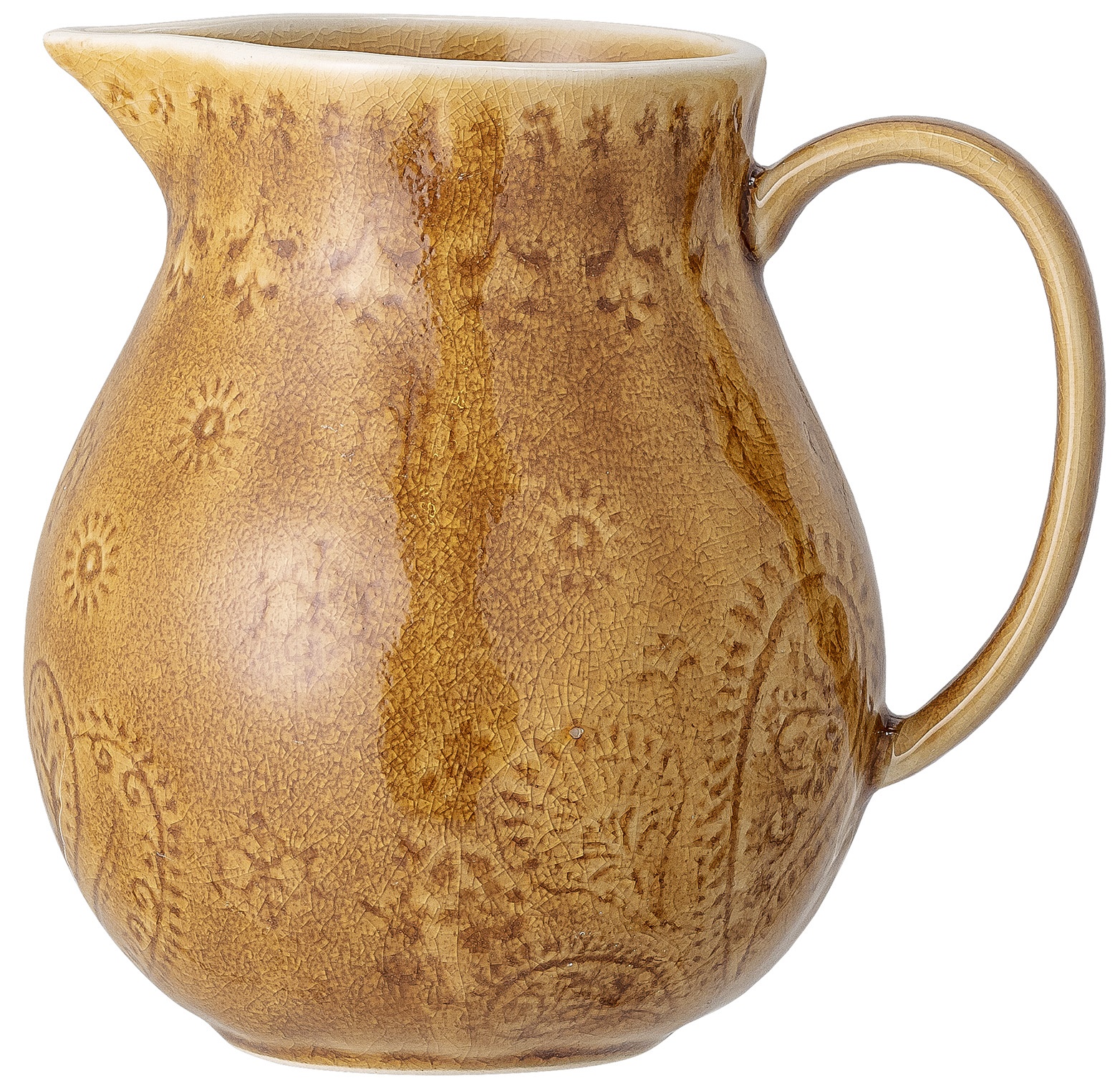 Dzbanek kamionkowy żółty z uchwytem – obraz-1