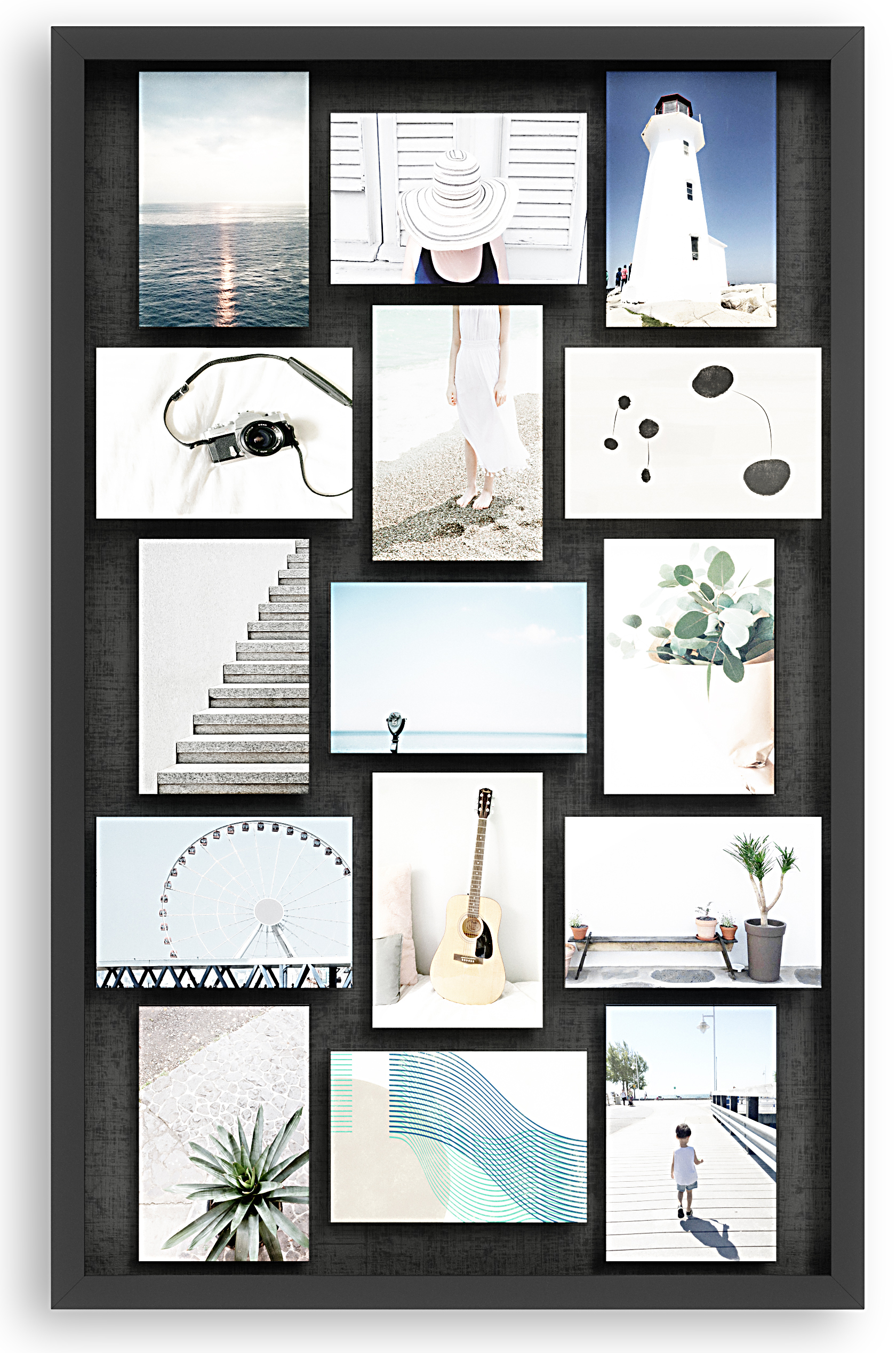 Ekspozytor na zdjęcia drewniany czarny 49x4 cm – obraz-1