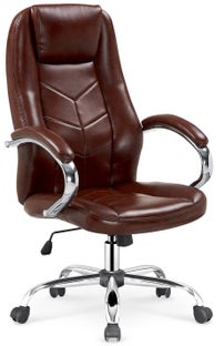 Elegancki fotel biurowy brązowy 64/111-119 cm – obraz-1