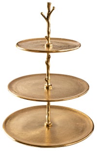 Etażerka metalowo-aluminiowa złota na 3 poziomy Ø35x48 cm – grafika-1.