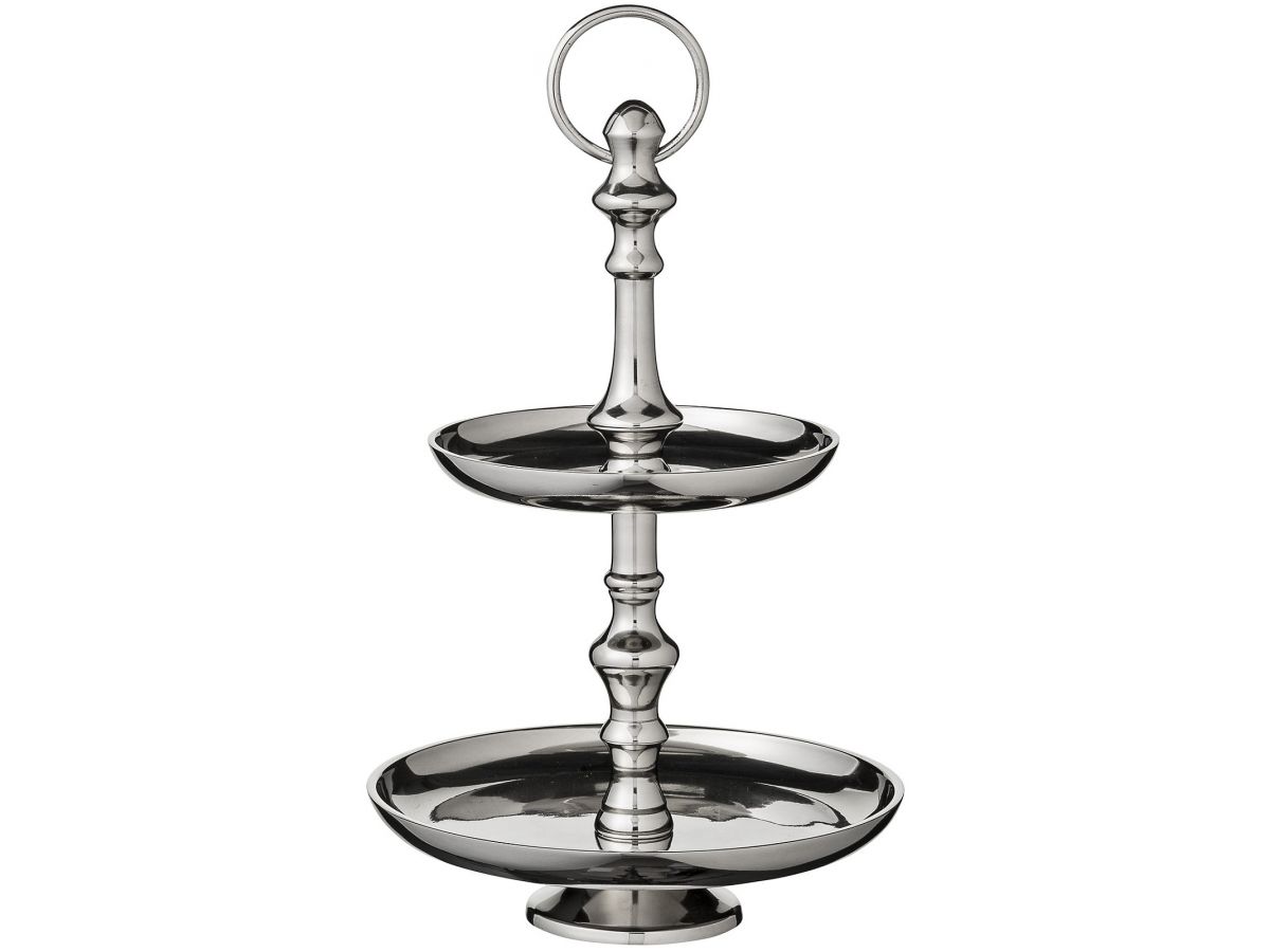 Etażerka Cavendish Ø21x30 cm srebrna – obraz-1