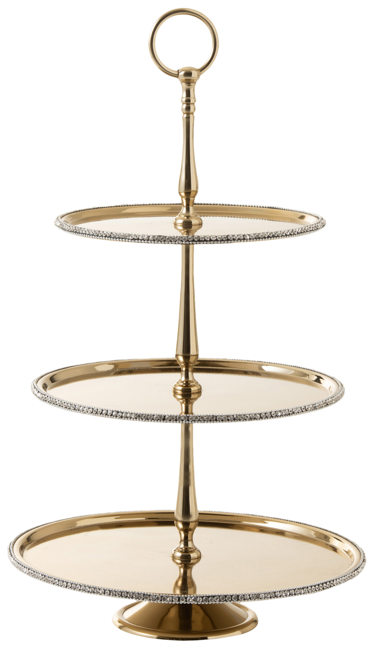 Etażerka Jewel Ø31x54 cm złota – obraz-1