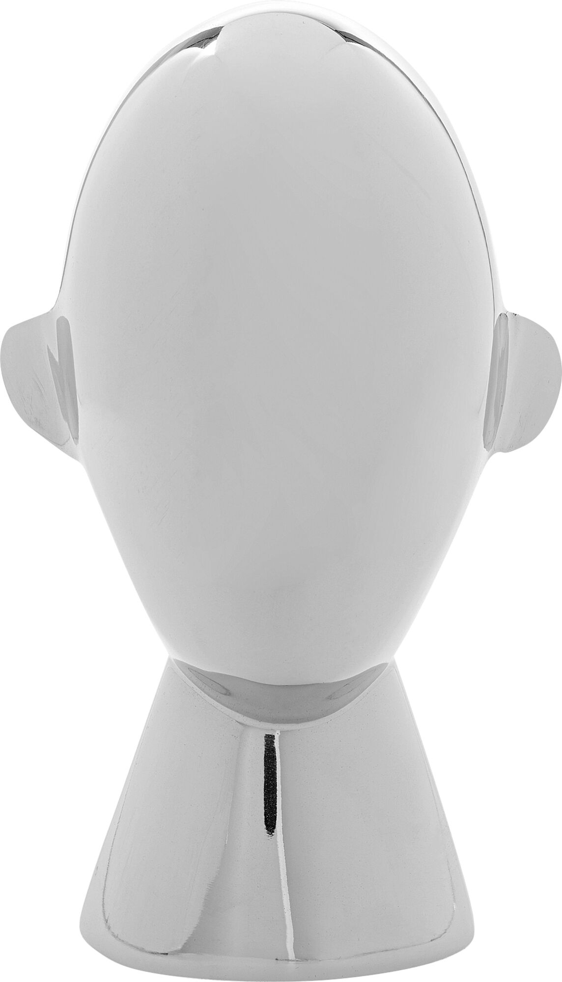 Figurka dekoracyjna aluminium srebrna twarz 14x22 cm  – obraz-1