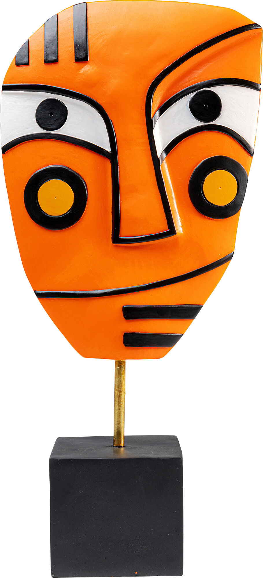 Figurka dekoracyjna twarz abstrakcyjna pomarańczowa 23x11 cm – obraz-1