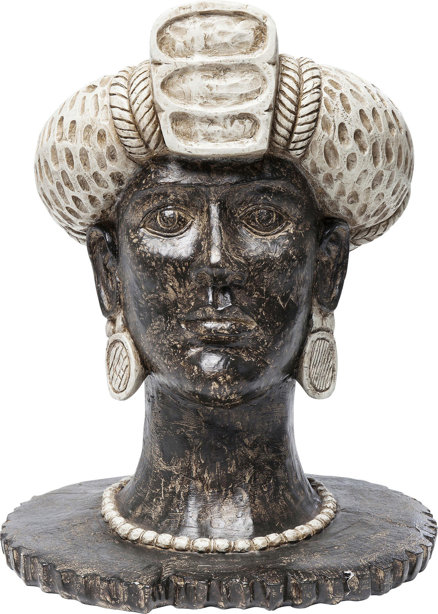 Figurka dekoracyjna biała afrykańska królowa 33x40 cm – obraz-1