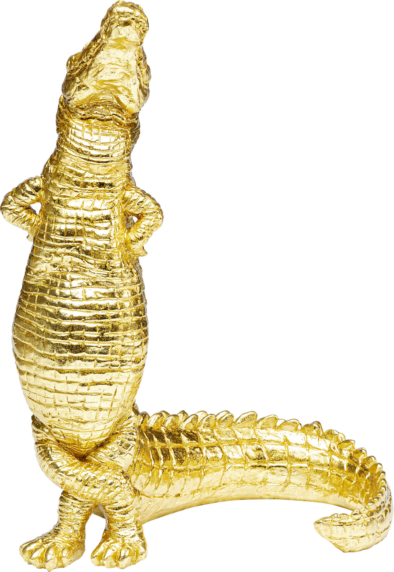 Figurka dekoracyjna złota aligator 30x20 cm – obraz-1