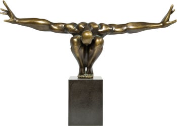 Figurka dekoracyjna atleta marmurowa czarna 75x21 cm – obraz-1