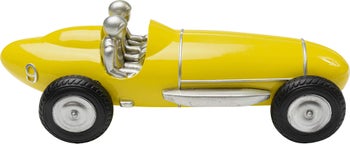 Figurka dekoracyjna auto wyścigowe żółte 26 cm – obraz-1