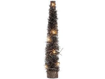 Figurka dekoracyjna Avola Christmas Tree świecąca Ø9x50 cm srebrno-brązowa – obraz-1