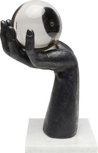 Figurka dekoracyjna szklana kula biała 20x15 cm – obraz-1