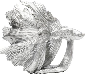 Figurka dekoracyjna srebrna ryba 34x14 cm – obraz-1